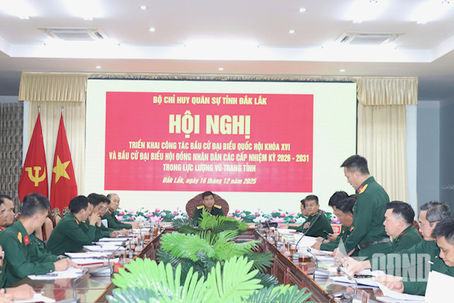 Bộ CHQS tỉnh Đắk Lắk triển khai công tác bầu cử Đại biểu Quốc hội